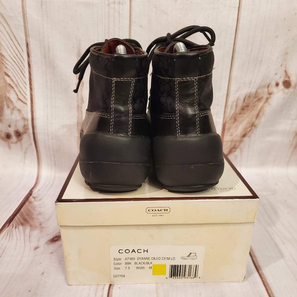 Coach Dyanne Leather Ankle Boot, 7.5, Black - Picture 6 of 9